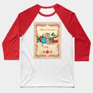 Love, Joy, PIE! Merry Christmas! Cute mouse illustration Baseball T-Shirt